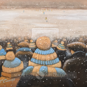 Blizzard and Blues, framed original oil on board by Chris Cummins