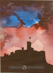 Warkworth Castle with Purple Northern Lights by Alfie Joey
