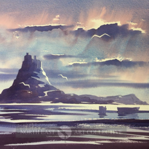 Purple Lindisfarne Framed Original Watercolour by Matt Forster
