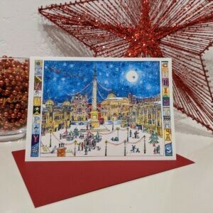 Christmas in Newcastle Christmas Card by Sarah Farooqi
