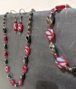 Pink Czech Glass Jewellery Set