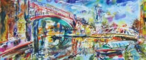 Castlefield, Manchester Original Acrylic on Canvas by Rasa Zilinskaite