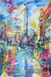 Earl Grey's Monument Original Acrylic on Canvas by Rasa Zilinskaite