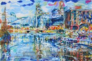 Royal Albert Dock, Liverpool Original Acrylic on Canvas by Rasa Zilinskaite